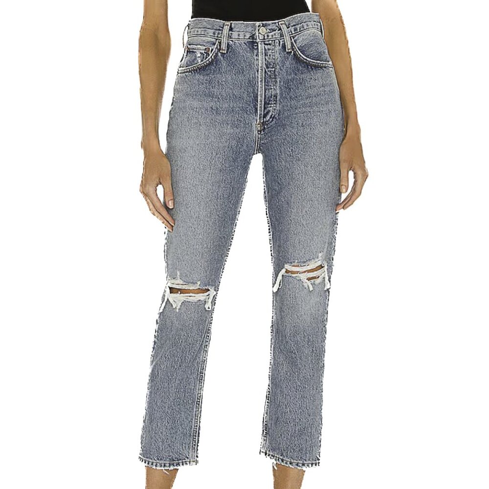 Agolde Riley High-Rise Straight Crop Better than Vintage ButtonFly Jeans 26 NWOT